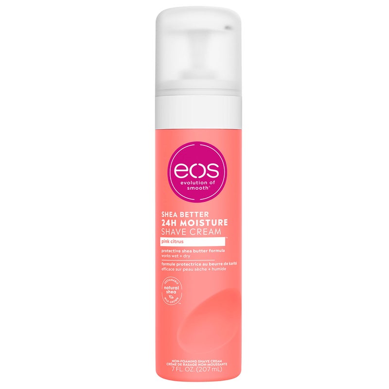 eos Shea Better Shave Cream for Women Pink Citrus 24Hour Moisture Made with Natural Shea Doubles as an InShower Lotion 7 fl oz