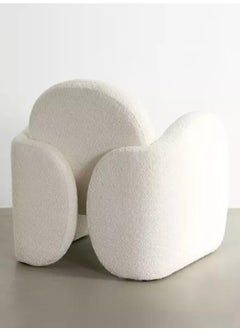 Wooden Twist Cozy Curved Boucle Lounge Armchair with Arch-Shaped Backrest Modern Comfort and Elegant Design  - Image 3