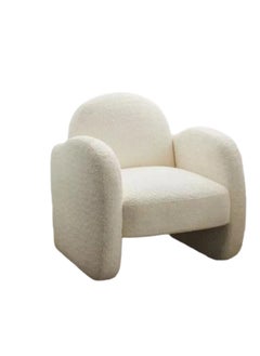 Wooden Twist Cozy Curved Boucle Lounge Armchair with Arch-Shaped Backrest Modern Comfort and Elegant Design  - Image 5