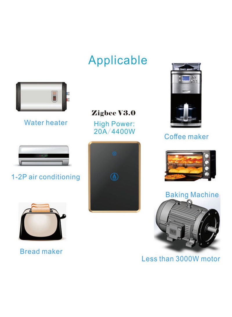 NIBEMINENT 20A High Power V3.0 Smart Wireless Remote Controller Switch ZigBee Center Black 9.5cm - Image 3