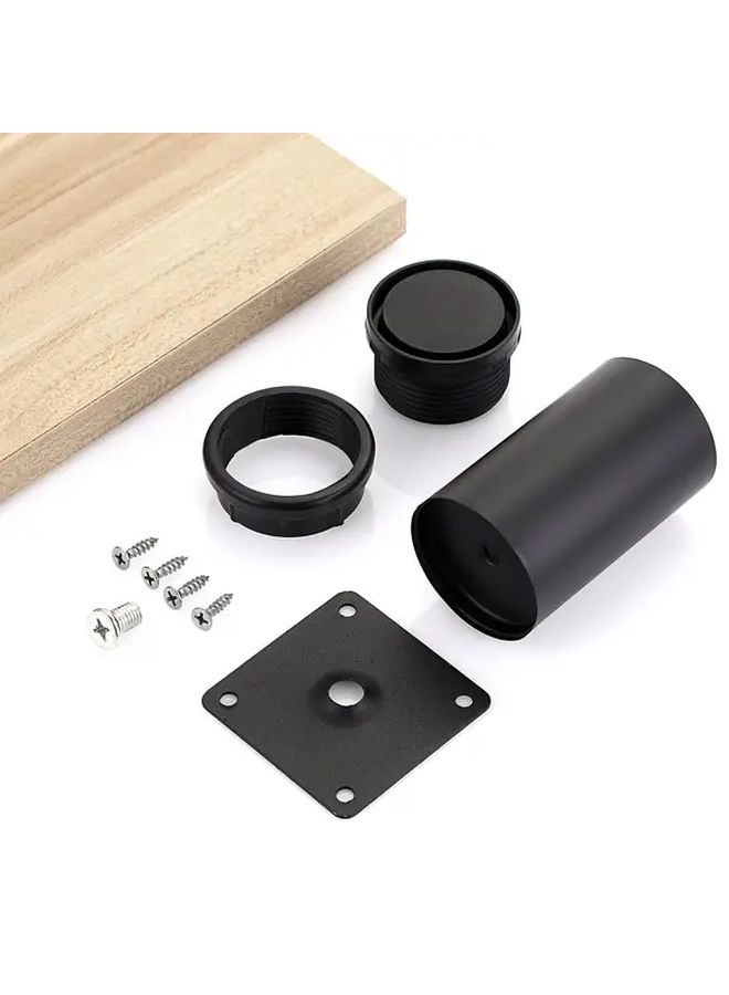 4pcs Adjustable Metal Furniture Legs 4 Inch Round Heavy Duty Cabinet Feet - Image 1