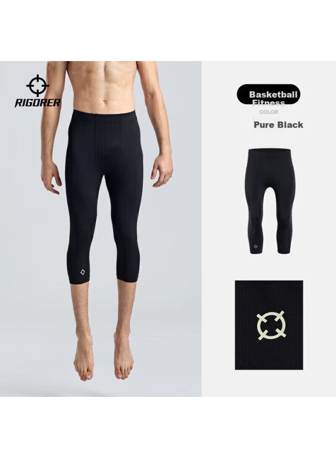 Rigorer Men's Compression Basketball Running Training Fitness Muscle Base Layer 3/4 Tight Pants - Image 3