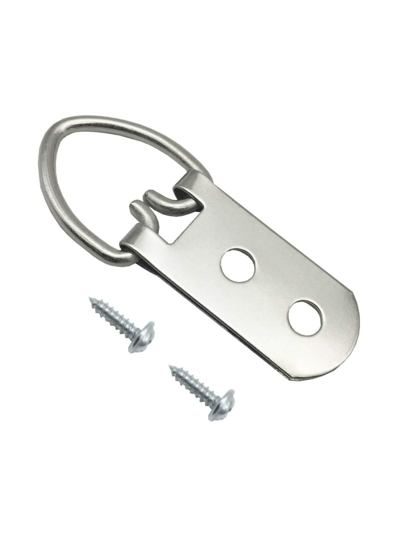 KASTWAVE Premium Heavy-Duty Picture Hanging Hooks with Screws - Set of 100 D-Ring Hooks for Artwork, Clocks, Paintings, and Mirrors - Image 1