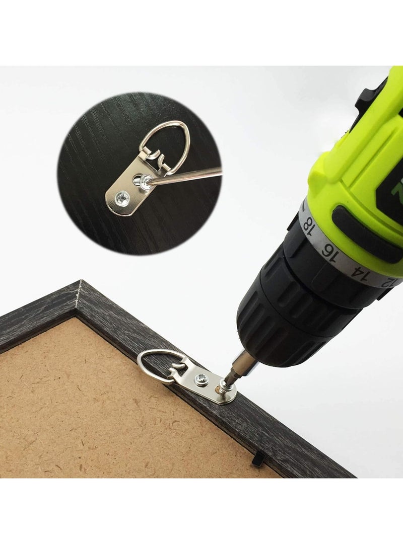 KASTWAVE Premium Heavy-Duty Picture Hanging Hooks with Screws - Set of 100 D-Ring Hooks for Artwork, Clocks, Paintings, and Mirrors - Image 2