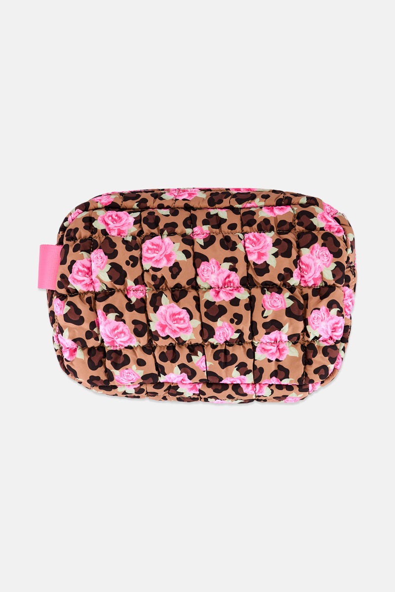 Miss Gwen's OMG Kids Girl Floral Print Makeup Pouch With Charm, Multicolor - Image 2