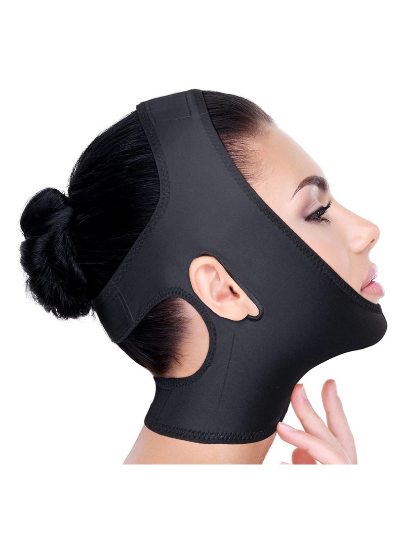 Loquat Neck and Chin Compression Garment Wrap for Women, Face Slimmer, Jowl Tightening, Chin Lifting - Image 1