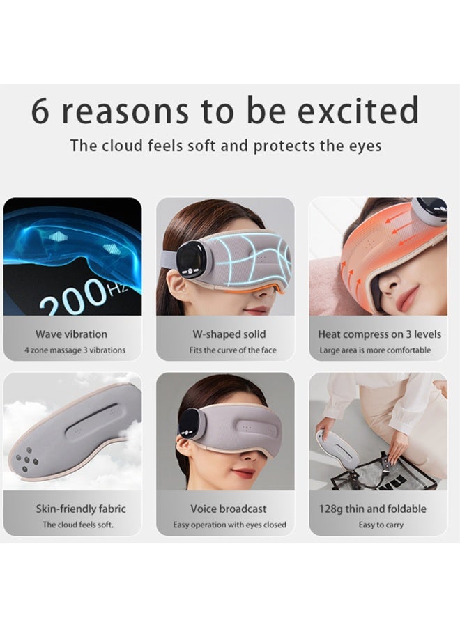 جهاز تدليك العين مع حرارة قابلة للتعديل قناع ضغط حراري وبارد للعين مع 3 أوضاع حرارة وبطارية 800 مللي أمبير – لتخفيف إجهاد العين الناتج عن الشاشات، والسفر، وتحسين جودة النوم. - Image 5