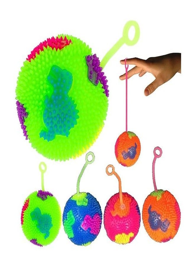 GLAN Light Up Bounce Ball Flashing Spiky Ball Toys for Kids Squeeze Led Stress Relief Ball Outdoor Toys for Boy and Girls Set of 2Pcs Multicolor - Image 5