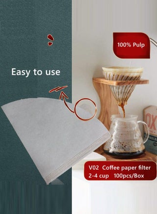 100 Piece  V02 Coffee Paper Filter  for V60  coffee Maker White - view 2