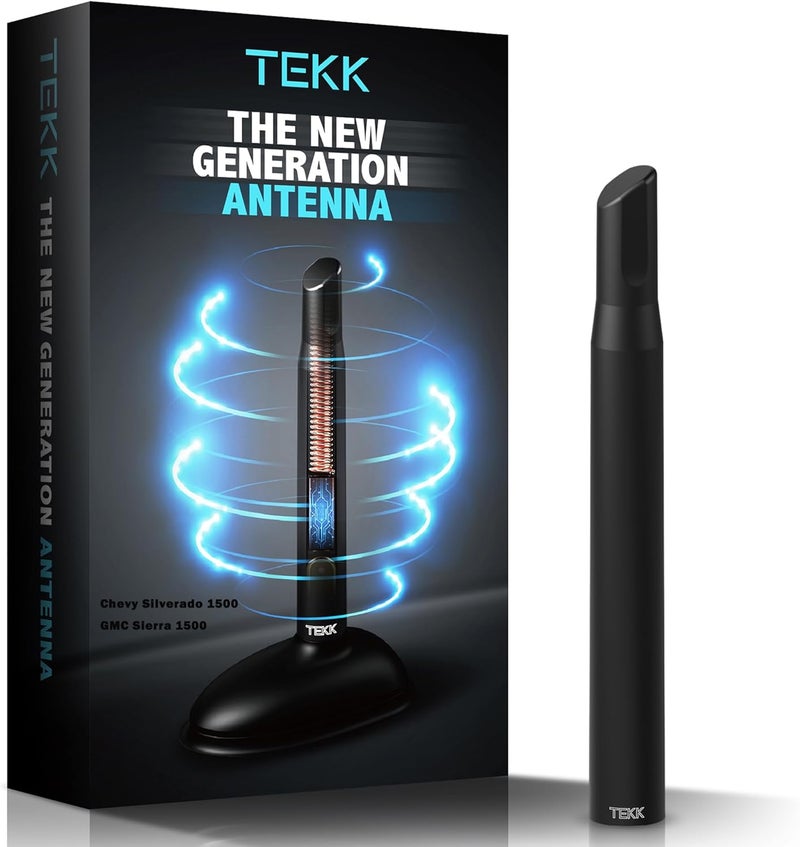 Tekk Short Antenna for Chevy Silverado 1500 & GMC Sierra 1500 (2006-2026) - Optimized FM/AM Reception, 4.8 Inches - Image 1