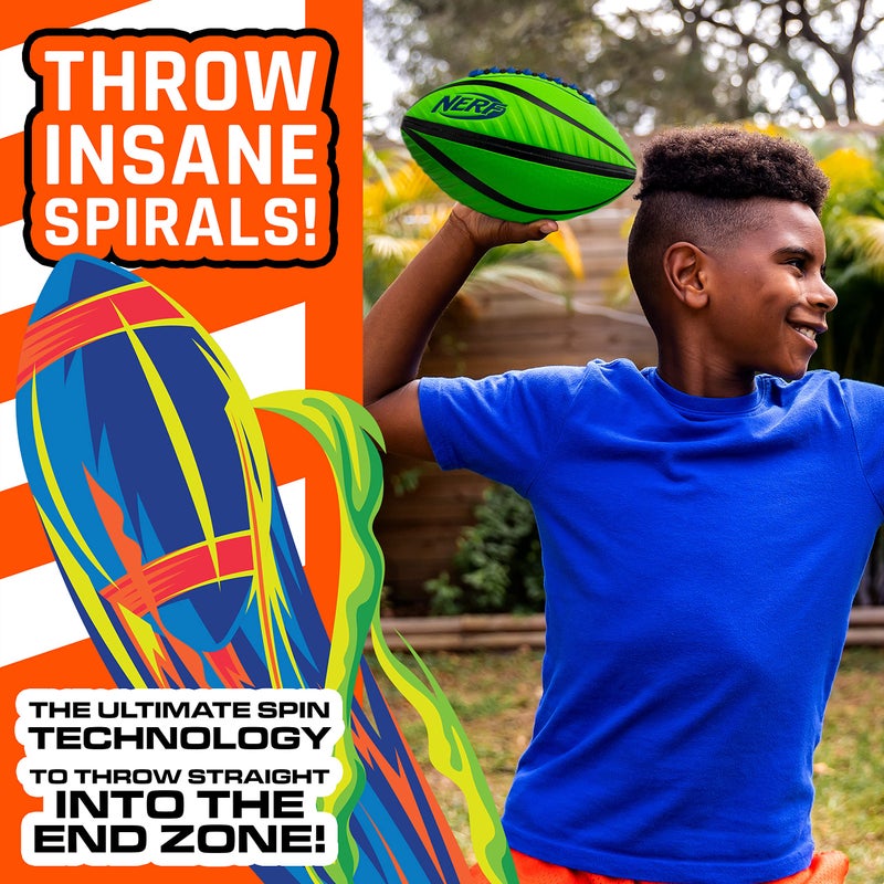 NERF Spiral Grip Junior Football Patented Spacelace for Ultimate Spirals Authentic Look and Feel Pump Included Junior 105 - Image 5