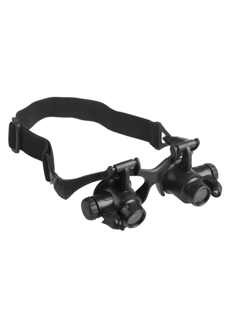 Watch Repair Glasses Style Magnifier High Times Loupe with LED Light QK3023 Black - Image 2