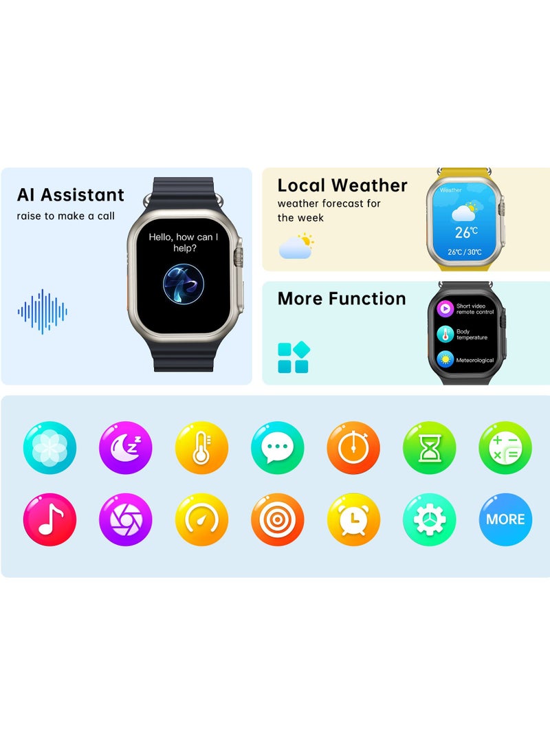 AROAQ - W800 Ultra High Tech Smartwatch 380mAh Battery 2.05 Inch Screen Display AI Assistance Sports and Health Modes Wireless Charging Bluetooth Smart Watch - Image 1