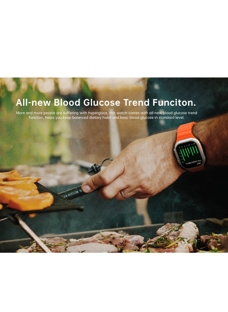 AROAQ - W800 Ultra High Tech Smartwatch 380mAh Battery 2.05 Inch Screen Display AI Assistance Sports and Health Modes Wireless Charging Bluetooth Smart Watch - Image 1