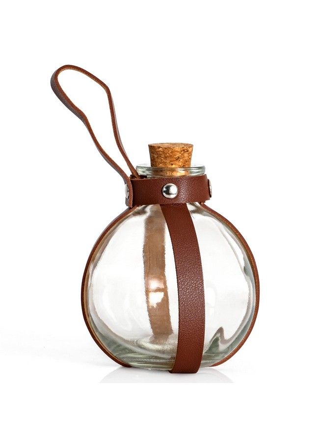 Skeleteen Dark Magic Potion Bottle Brown Wizard Potions Glass Holder With Cork Stopper And Faux Leather Harness With Holster Loop - Image 1