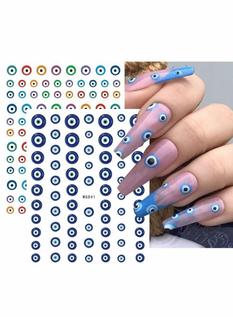 Generic Nail Art Stickers Evil Eye With DIY Nail Art Supplies Self Adhesive Witch Nail Art Decals For Women Girls Nail Decoration Designer With French Nail Tattoos 9 Pieces  - Image 3