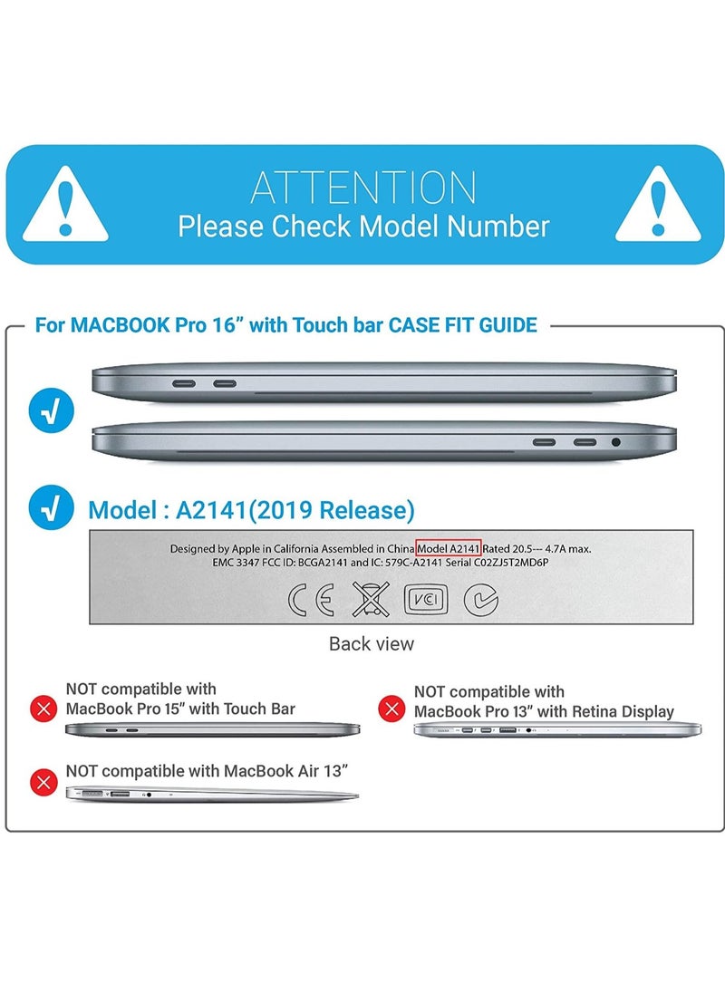 iBenzer - Compatible with MacBook Pro 16 Inch Case A2141 Release 2020 2019,Plastic Hard Shell Case Cover for Mac Pro 16’’with Touch Bar and Touch ID,Crystal Clear,T16BK - Image 1