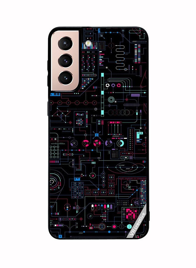 VR CREATIVE Protective Case Cover For Samsung Galaxy S21 5G Circuit Design Multicolour - Image 1