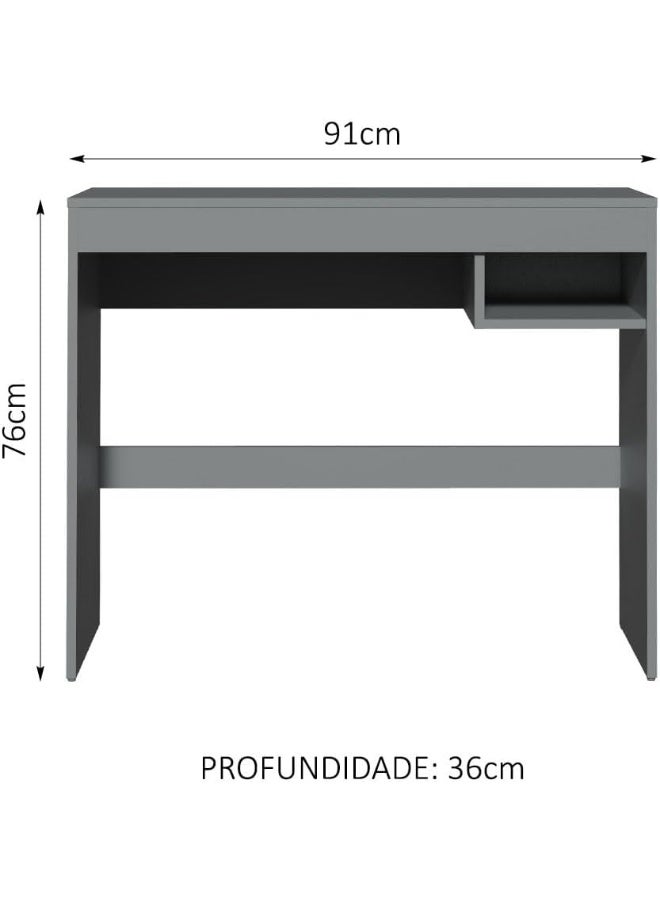 MADESA Compact Home Office Computer Desk, Small Study Writing Table, Workstation, 91 W x 76 H x 36 D Cm - Grey - Image 4