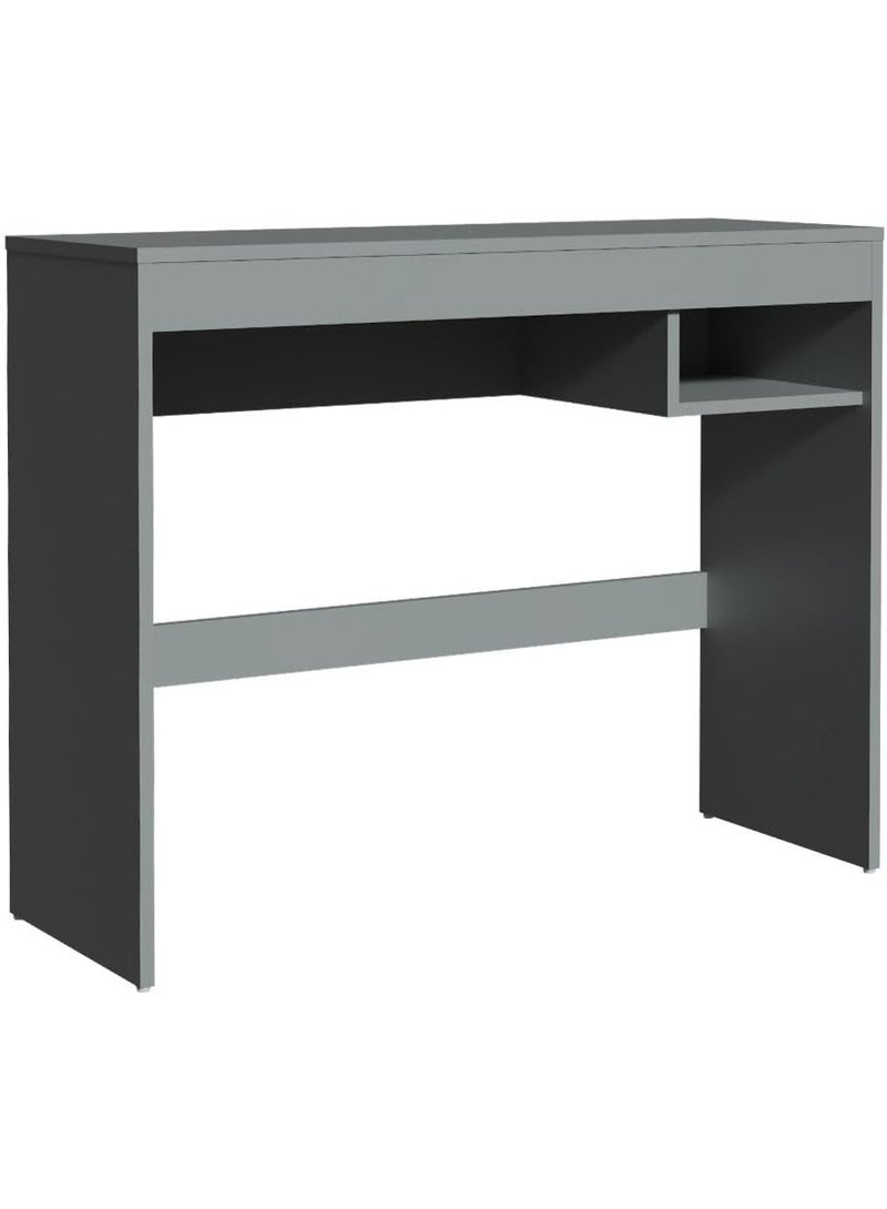 MADESA Compact Home Office Computer Desk, Small Study Writing Table, Workstation, 91 W x 76 H x 36 D Cm - Grey - Image 1