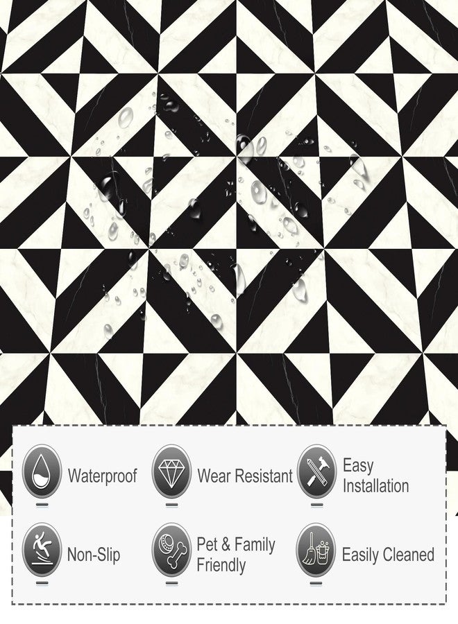 MORCART Peel and Stick 20 PCS, 12" x 12" Waterproof Vinyl Floor Tiles - Black & White Marble - Cover 19.4 Sq. Ft. - Image 3
