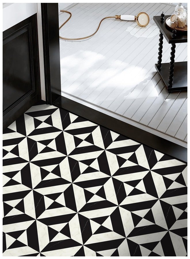 MORCART Peel and Stick 20 PCS, 12" x 12" Waterproof Vinyl Floor Tiles - Black & White Marble - Cover 19.4 Sq. Ft. - Image 5