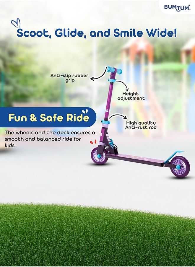 41 Inch Road Runner Sportz Kick Scooter For Kids of 5+ Years 3 Adjustable Height, Foldable, PVC Wheels With Bearings And Weight Capacity 120 Kgs With Brakes- Sky Blue