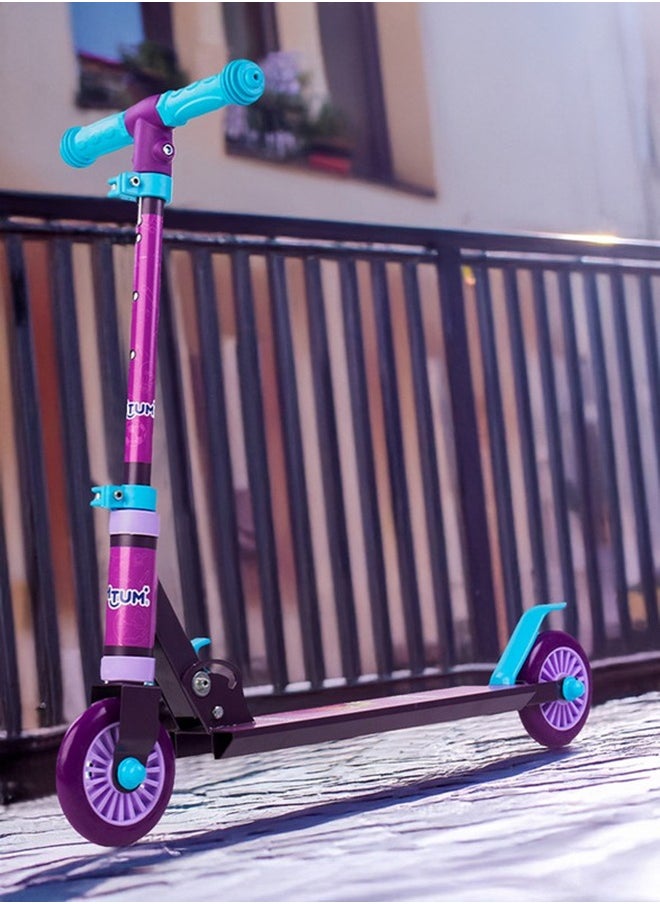 41 Inch Road Runner Sportz Kick Scooter For Kids of 5+ Years 3 Adjustable Height, Foldable, PVC Wheels With Bearings And Weight Capacity 120 Kgs With Brakes- Sky Blue