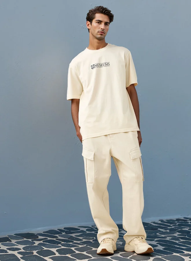 Splash FAV Museum Print T-shirt with Crew Neck