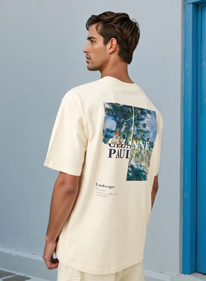 Splash FAV Museum Print T-shirt with Crew Neck