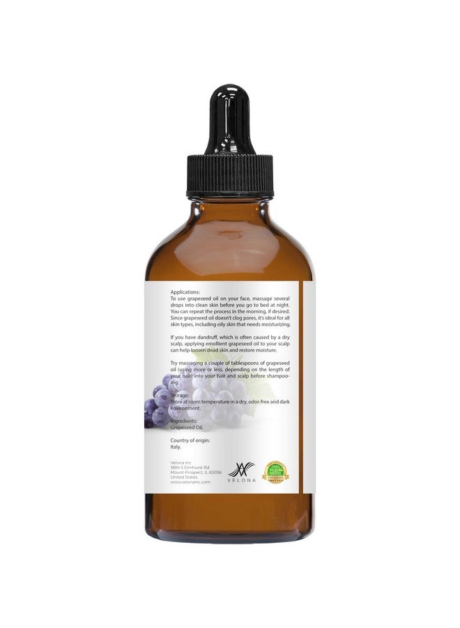velona Grapeseed Oil 4 fl oz | 100% Pure and Natural Carrier Oil | Refined, Cold pressed | Skin, Face, Body, Hair Care | Use Today - Enjoy Results - Image 3
