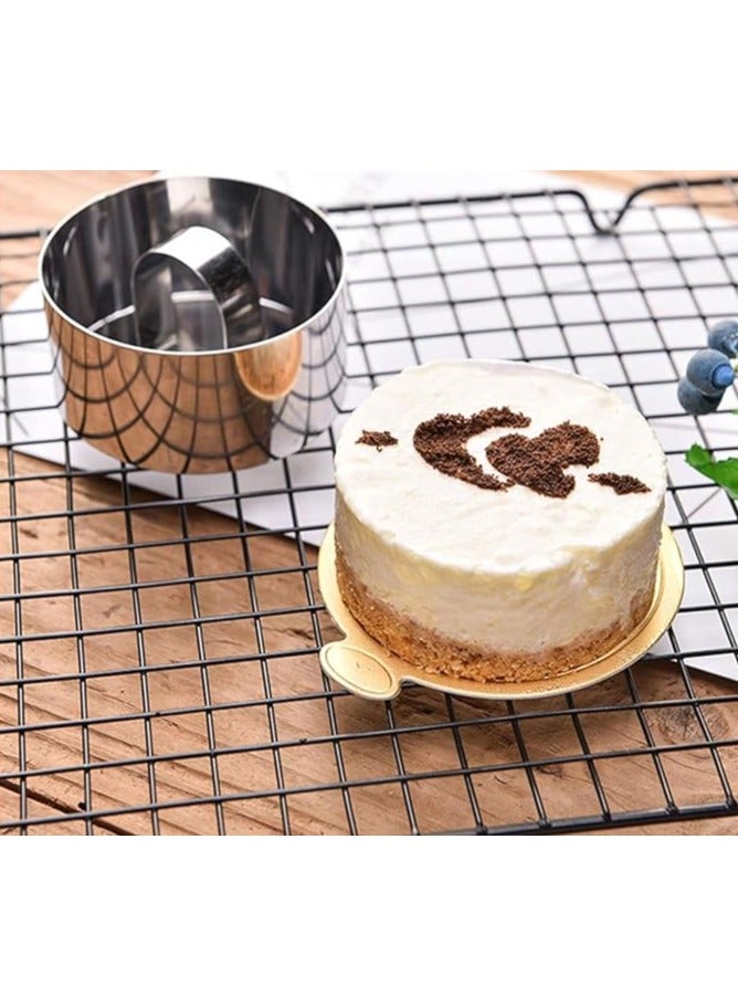 5 قوالب كيك و حلويات متعددة الاشكال مصنوع من الاستانلس استيل | قوالب تشيز كيك و تراميسو | قالب كيك متعددة الاشكال | مكبس بسكويت و حلويات - Image 2