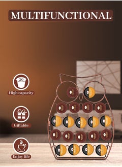 Perfii K-Cup Organizer For Home Kitchen Storage Owl Design with 20 Pods Capacity, Neat and Convenient Coffee Pod Storage  - Image 3