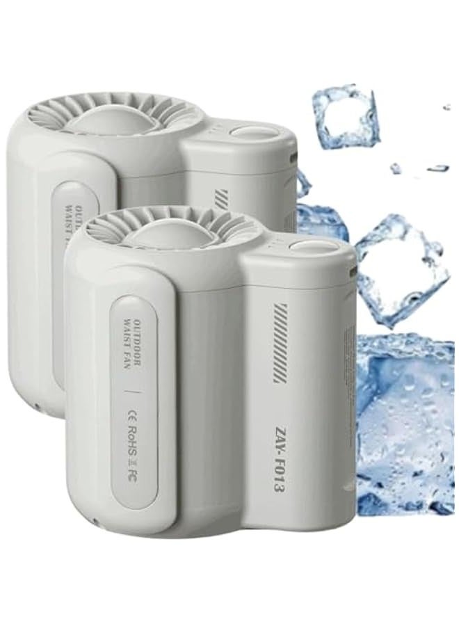 Waist Fan Under Shirt Portable Cool Clip Fan, Mini Belt Fan Clip on Waist Fan 3-speed Adjustable, 4500mAh Battery Extra-long Standby USB Rechargeable for Camping Outdoor (White) - Image 1