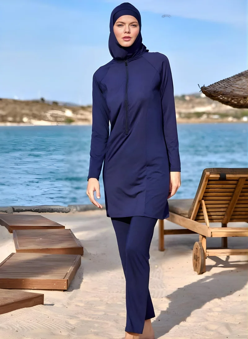 Rivamare Navy Noor Burkini 5-Piece Modest Swimwear Set for Women | Best Price UAE