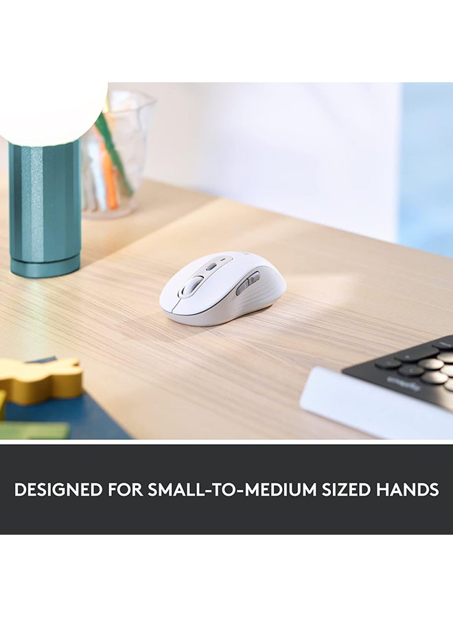 Logitech Signature M650 Wireless Mouse - For Small to Medium Sized Hands, 2-Year Battery, Silent Clicks, Customizable Side Buttons, Bluetooth, PC/Mac/Multi-Device/Chromebook White - Image 3