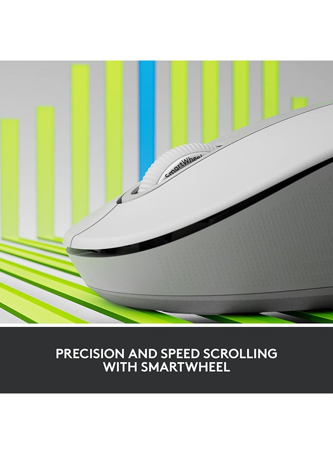Logitech Signature M650 Wireless Mouse - For Small to Medium Sized Hands, 2-Year Battery, Silent Clicks, Customizable Side Buttons, Bluetooth, PC/Mac/Multi-Device/Chromebook White - Image 2
