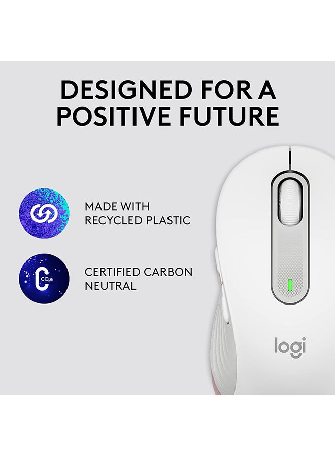 Logitech Signature M650 Wireless Mouse - For Small to Medium Sized Hands, 2-Year Battery, Silent Clicks, Customizable Side Buttons, Bluetooth, PC/Mac/Multi-Device/Chromebook White - Image 4