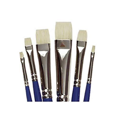 Creative Mark 6 Piece Bright Short Handle Paintbrush Set, Perfect for Oil and Alkyd Painting, Traveling & Workshops - Image 1