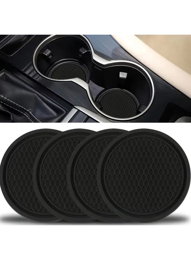 2pcs Black Car Water Coasters Creative Heat Insulation Cup Holder Mats - Image 3