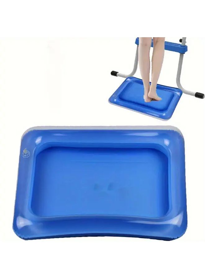 Large Inflatable Sand Pit Pool Toy Portable Recycled Wood Design Blue No Pump Needed - Image 2