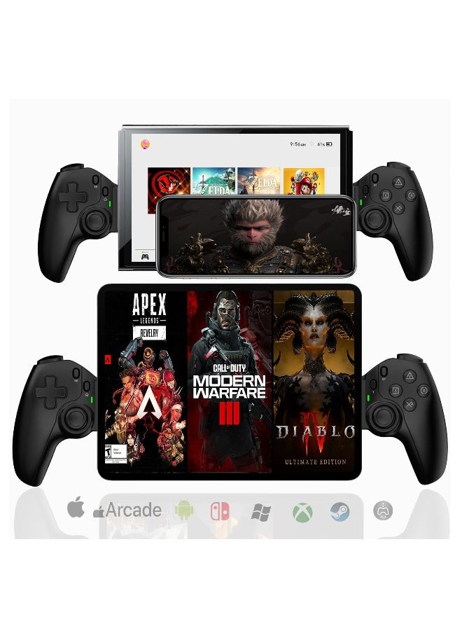 Generic D9 Mobile Cloud Gaming Controller for iPhone 15/14, iPad, Tablet, Android/PC/Switch/PS3/PS4 Gamepad Joystick with Turbo, Streaming on PS5/PS4/Xbox/PC, Hall Effect/Hall Trigger, 6-Axis Gyro Sensor  - Image 3