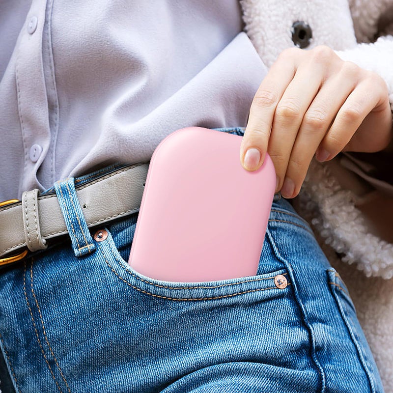 Benbilry Compact Mirror with 3 Color LED Lights  Rechargeable & 360 Light Strip & Memory  1X/3X Travel Mirror  Ultra Slim Pocket Mirror  Small Lighted Compact Makeup Mirror for Purse  Light Pink - Image 3