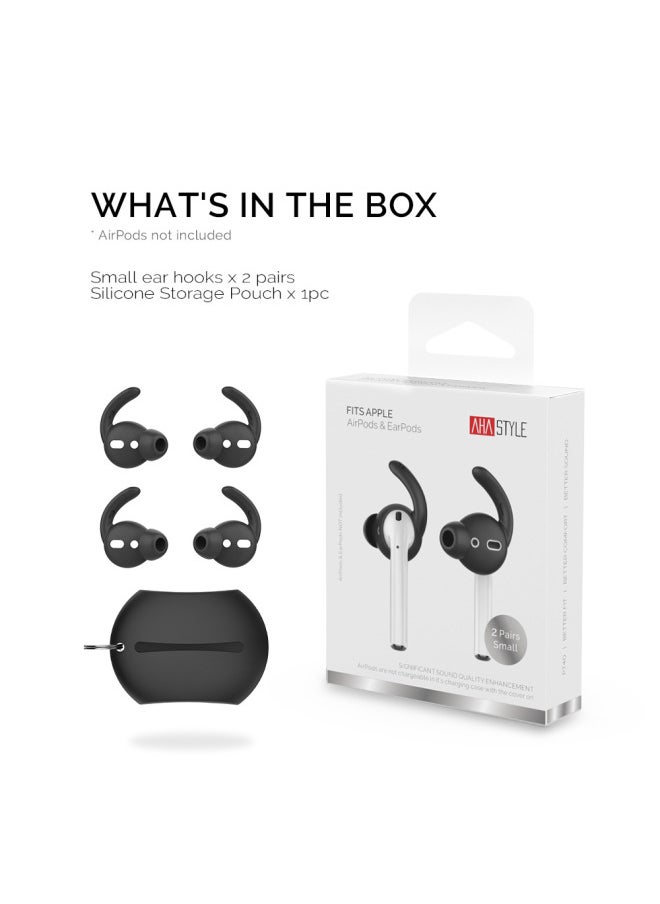 Generic - Suitable For Apple Wireless Bluetooth Headset Silicone Earplugs AirPods1 & 2 In-Ear Anti-dropping Silicone Ear Cap-Specifications:Black Two Pairs Of Trumpet - Image 1