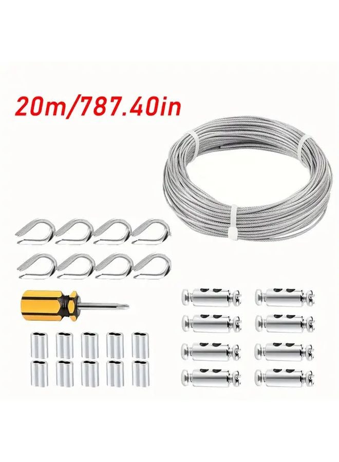 304 Stainless Steel Wire Rope Kit 10m 393 70in For Hanging Lamps Garden Fence - Image 3