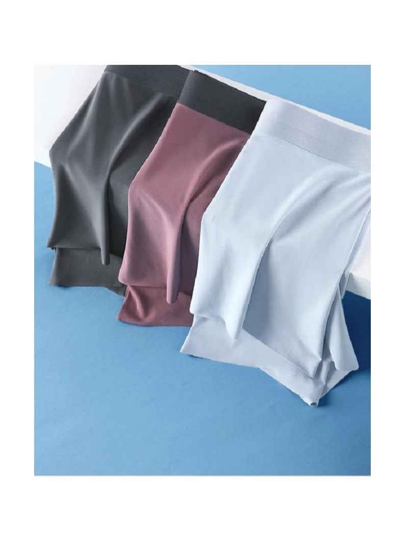 5Pcs Traceless Breathable Ice Silk Cool Underwear Trunks High-end Boxer Briefs for Men.  - Image 3