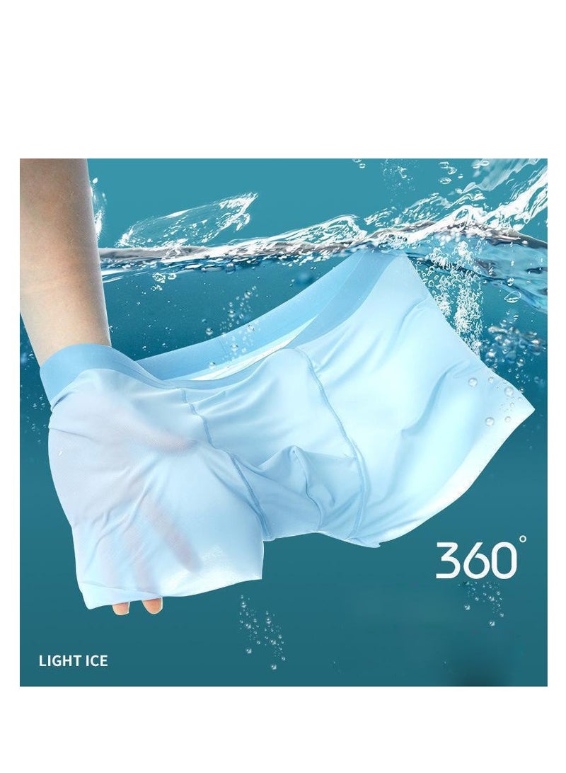 5Pcs Traceless Breathable Ice Silk Cool Underwear Trunks High-end Boxer Briefs for Men.  - Image 4