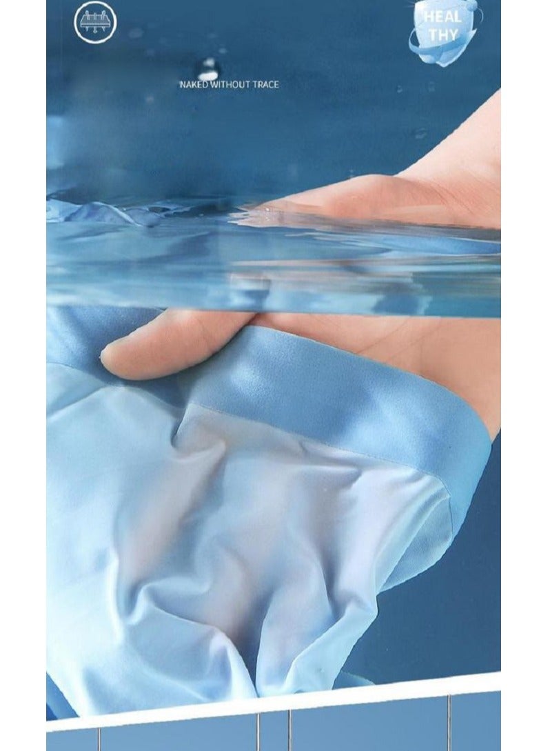 5Pcs Traceless Breathable Ice Silk Cool Underwear Trunks High-end Boxer Briefs for Men.  - Image 5