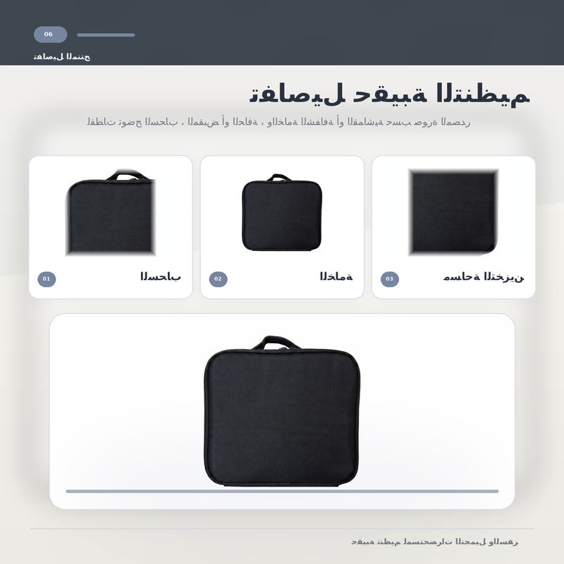 حقيبة مكياج احترافية بسعة كبيرة وبمقبض حمل وتنظيم عملي لأدوات التجميل والسفر منظم للتخزين - Image 2