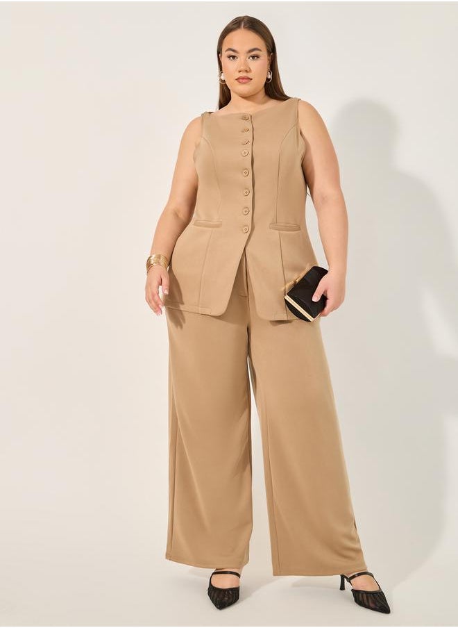 Styli Solid Sleeveless Button-Down Top  - Image 2